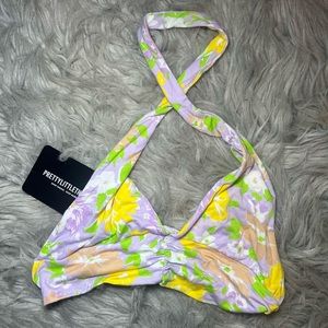 (NWT) PLT CROP CROSSOVER HALTER TOP